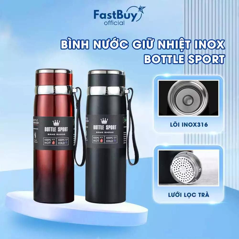 Bình Giữ Nhiệt Inox Bottle Sport 1000ML INOX Giữ Nhiệt Trên 8 Tiếng Có Dây Xách Tiện Lợi