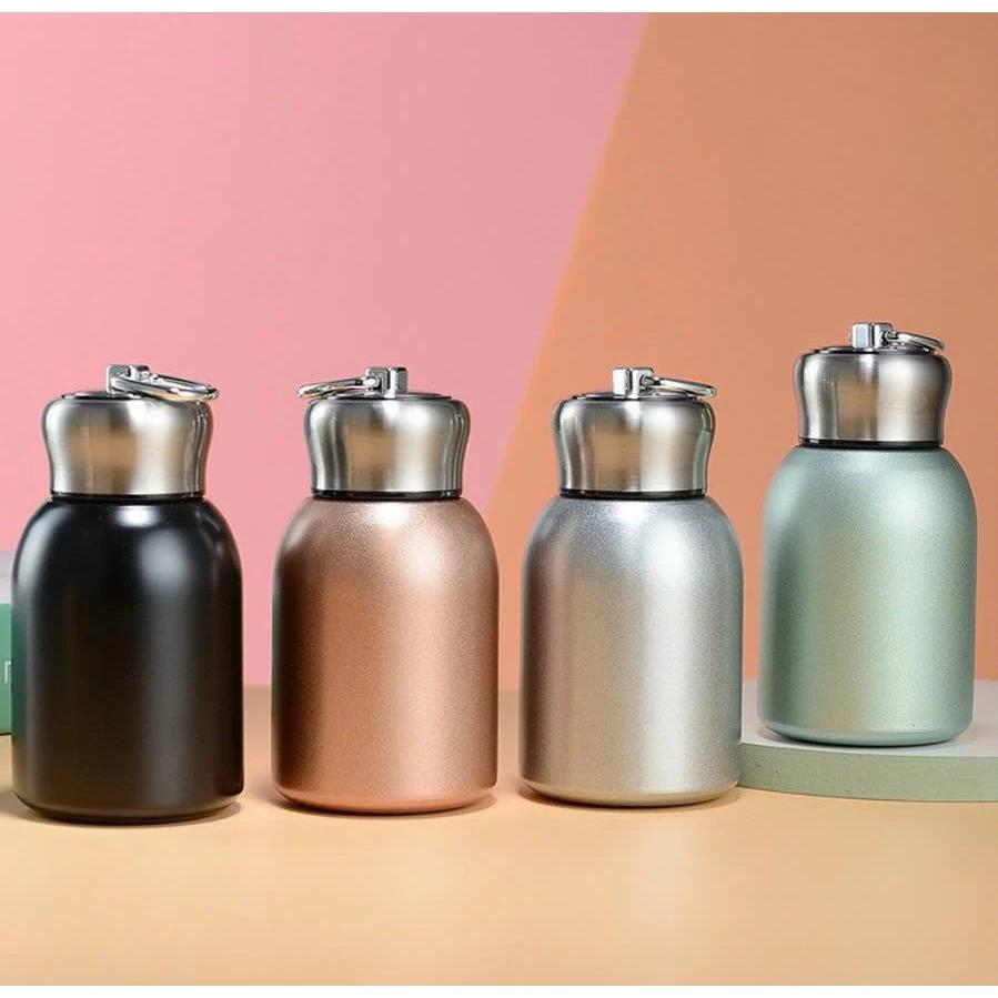 Bình Giữ Nhiệt Inox Có Quai Xách Xinh Xắn Dung Tích 300ml Siêu Tiện Đựng - Bình đựng coffee lùn