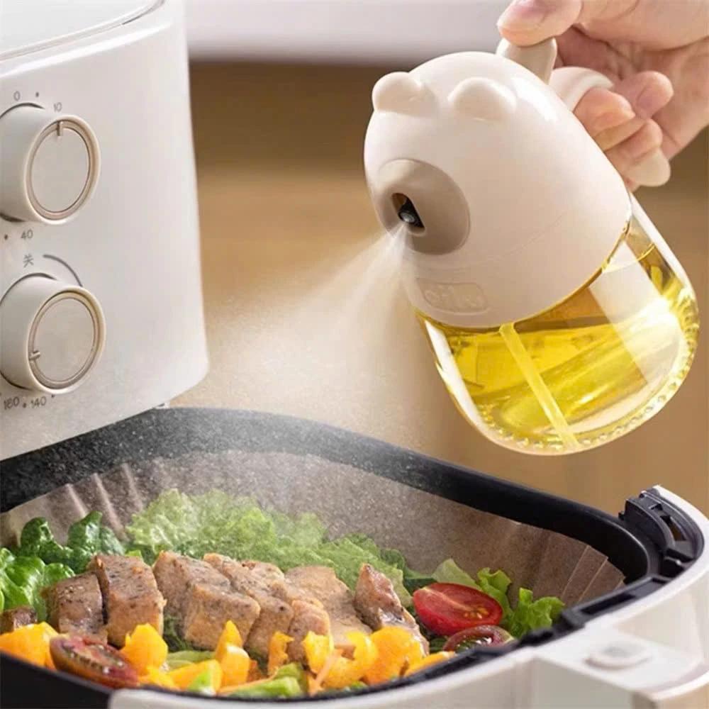 Bình thuỷ tinh xịt dầu ăn dạng phun sương - Bình đựng dầu ăn HÌNH GẤU dung tích 300ml