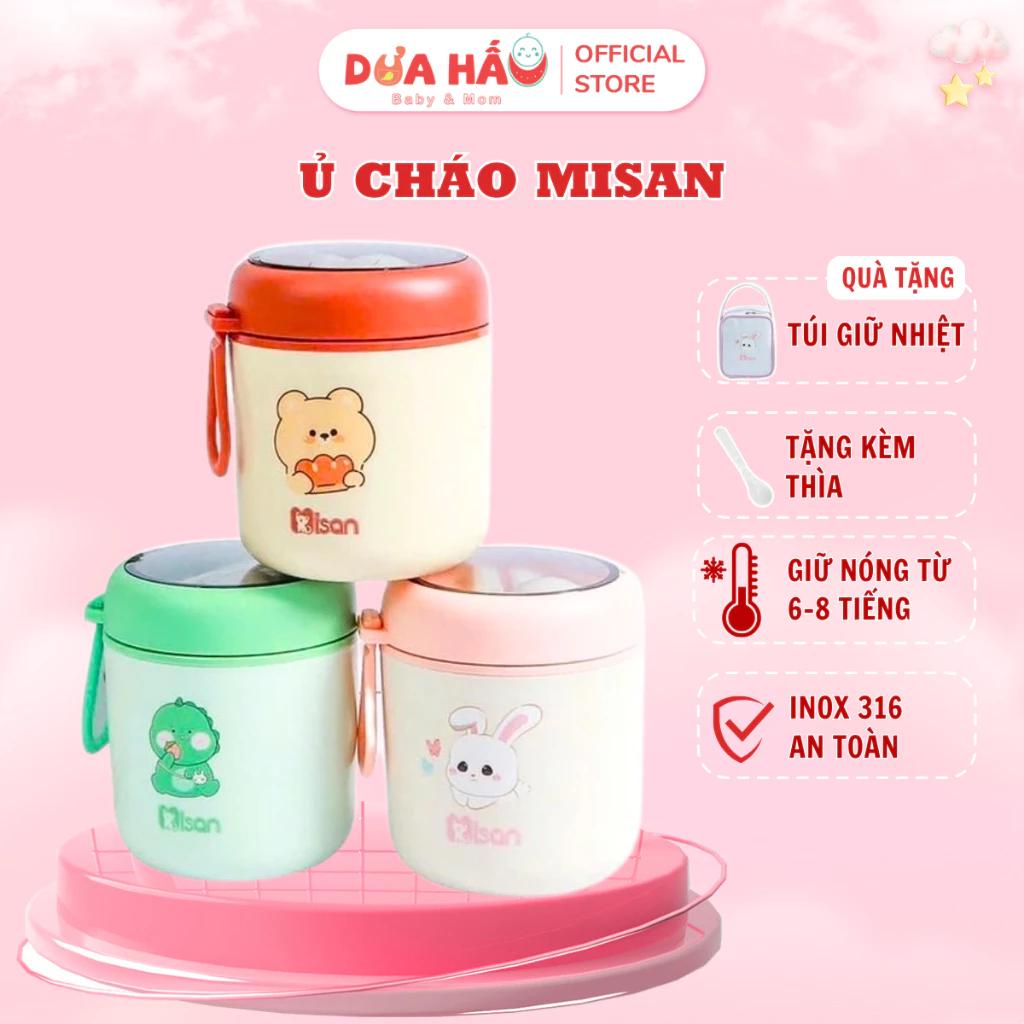 Bình Ủ Cháo Gấu, Cốc Đựng Canh Giữ Nhiệt, Đựng Sữa Bột Inox 316 Không Gỉ, Có Ngăn Đựng Muỗng Gấp Gọn