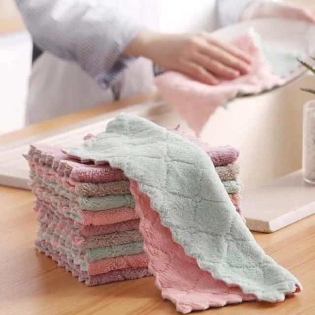 Bộ 10 Khăn Lau Đa Năng 2 Lớp Mềm Mịn, Thấm Hút Tốt, Kháng Khuẩn