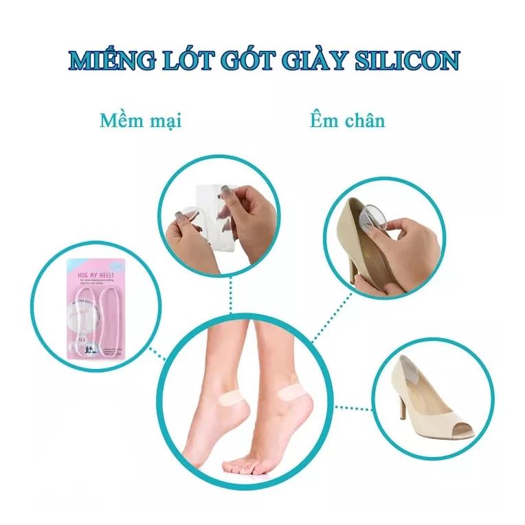 Bộ 2 miếng LÓT GIÀY silicon chống đau gót chân, bảo vệ gót giày