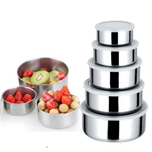 Bộ 5 thố inox đựng thực phẩm có kèm nắp đậy đa năng