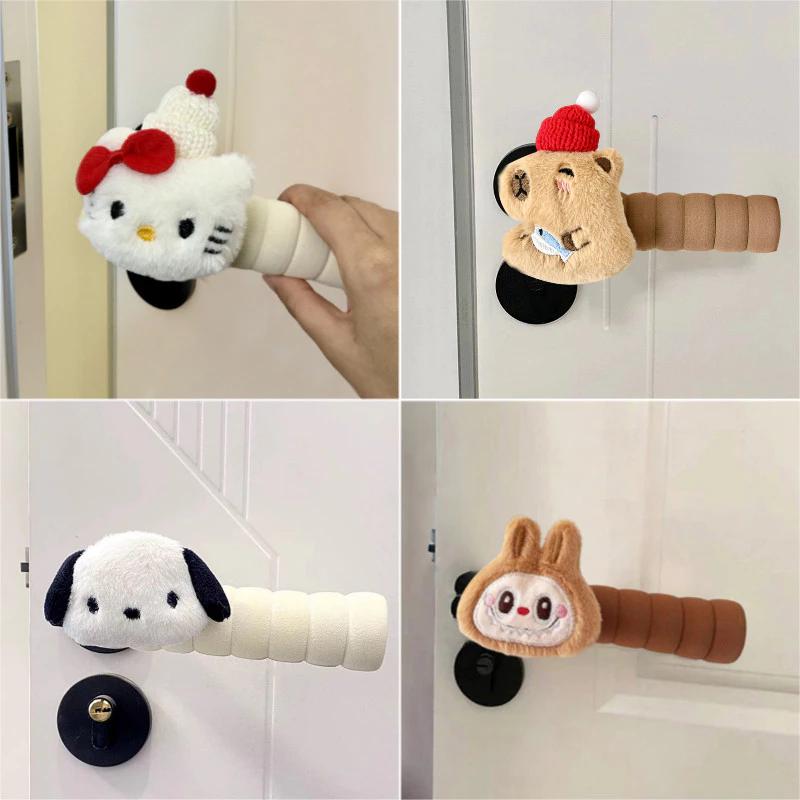 Bộ bảo vệ ổ đũa Capybara Vỏ tay nắm cửa mèo sang trọng mềm Vỏ tay nắm cửa chống va chạm