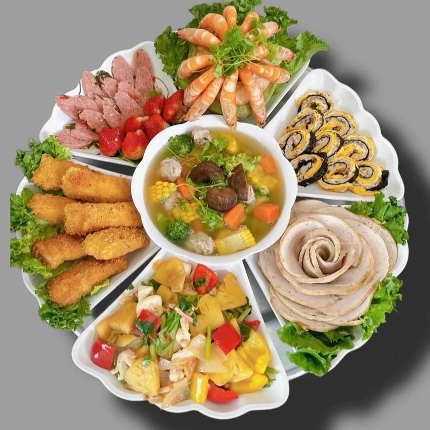 Bộ bát đĩa hoa mặt trời nhựa - Set bát dĩa đẹp thắp hương thờ cúng gia tiên
