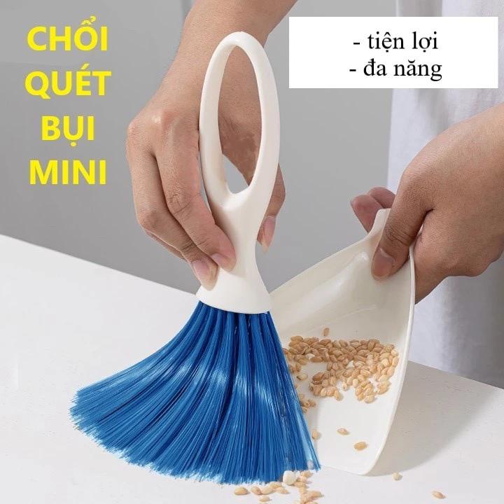 Bộ chổi vệ sinh bàn thờ, ô tô, nội thất, quét bàn phím có kèm ky đựng rác TS-5223 hàng việt nam