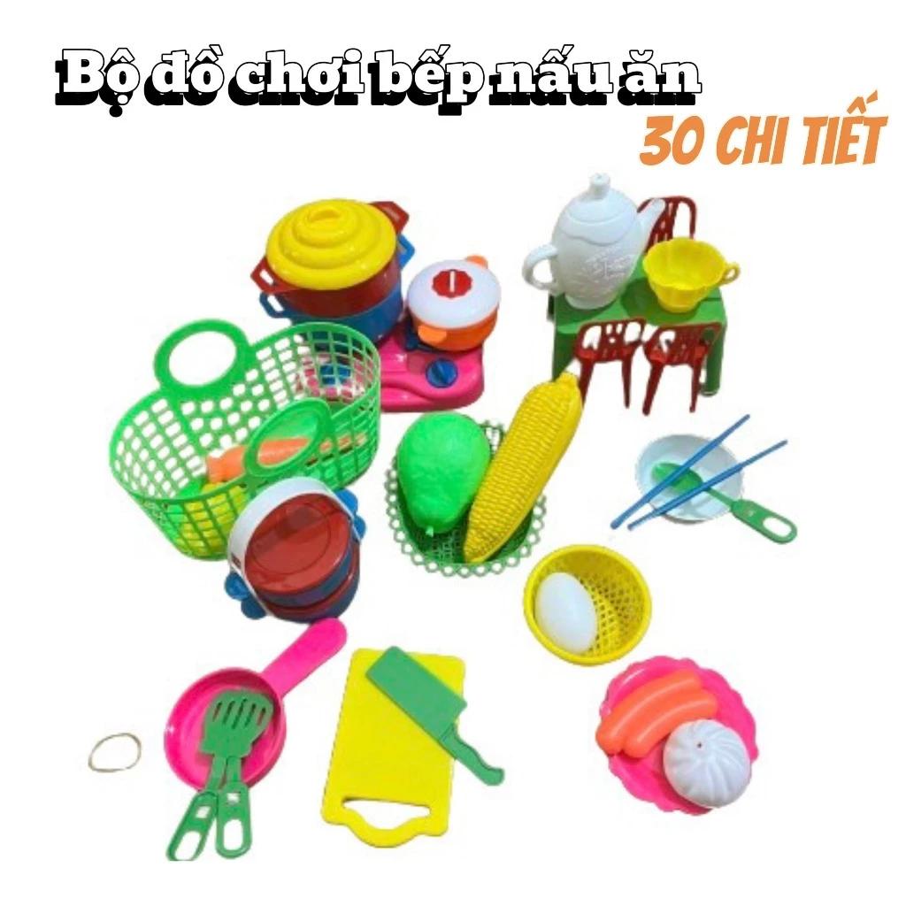 Bộ Đồ Chơi Nấu Ăn Bếp 30 Chi Tiết Cho Bé Trẻ Em Mô Phỏng Bé Gái Nấu Ăn Bé Trai Và Bé Gái Cắt Trái Cây