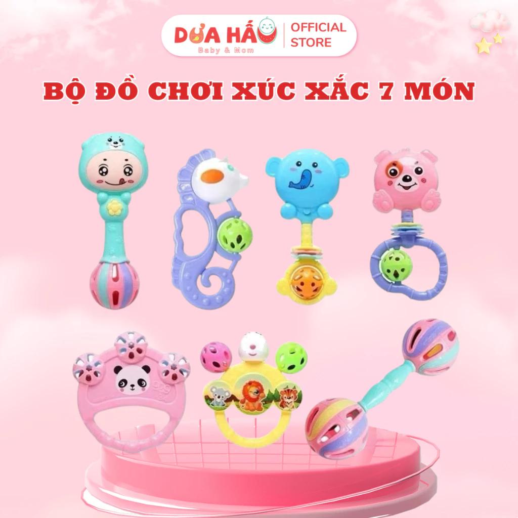 Bộ Đồ Chơi Xúc Xắc 7 Món Hình Thú Phát Nhạc Vui Nhộn Kích Thích Vận Động Và Giác Quan Cho Bé, An Toàn Cho Trẻ Sơ Sinh