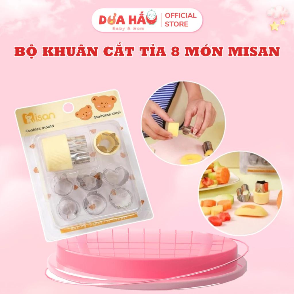 Bộ Dụng Cụ Cắt Tỉa Rau Củ Quả Inox 8 Món, Khuôn Nhấn Inox Cắt Tạo Hình Rau Củ Quả