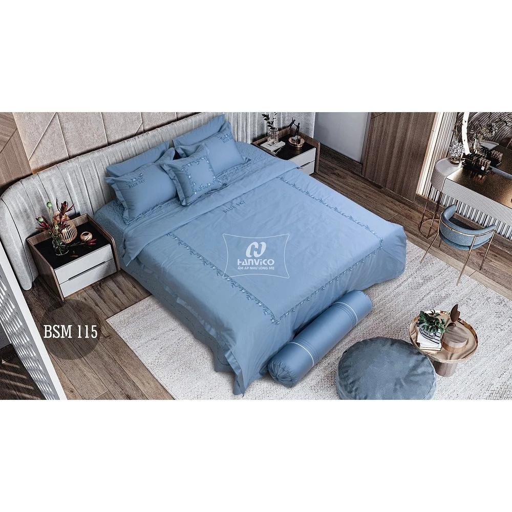 Bộ ga phủ thêu Hanvico Blue Sky – BSM115