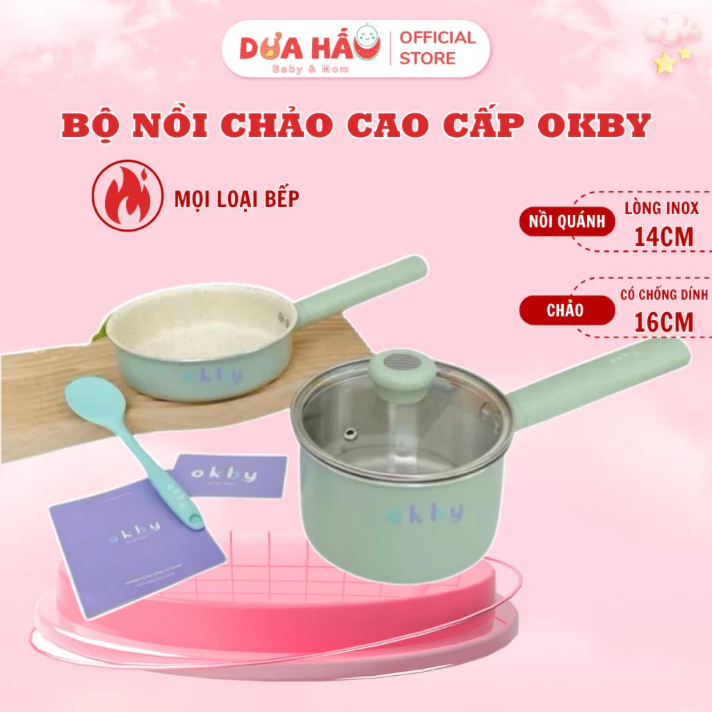 Bộ Nồi Chảo OkBy Cao Cấp Cho Bé Ăn Dặm, Sử Dụng Trên Mọi Loại Bếp, Tiện Lợi An Toàn