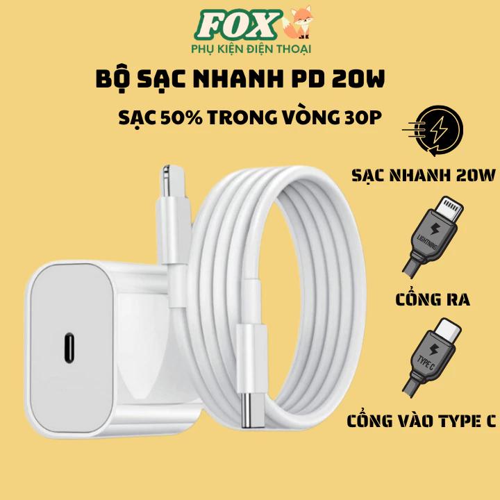 Bộ sạc nhanh PD 20w an toàn ổn định không nóng máy - cam kết sạc nhanh 50% pin trong vòng 30 phút