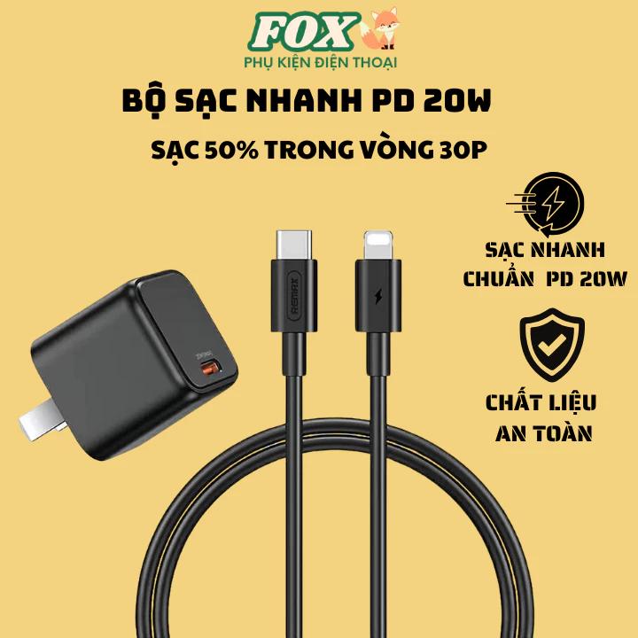 Bộ sạc nhanh PD 20w Remax RP - U7 / Sạc đầy 50% pin trong vòng 30 phút