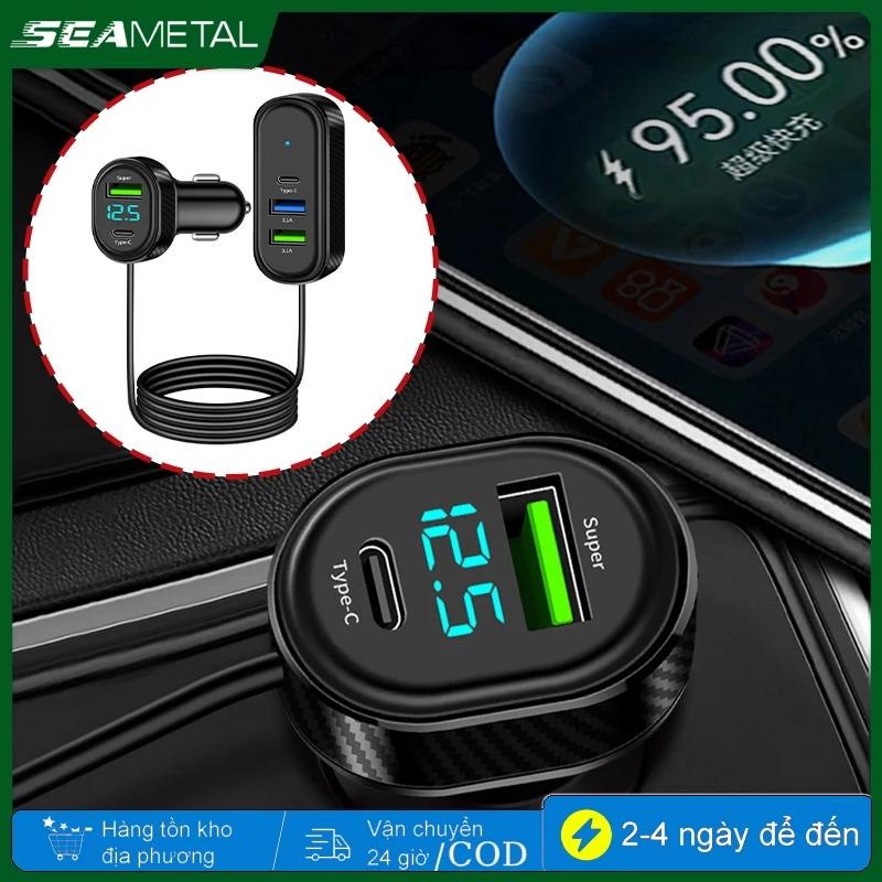 Bộ sạc xe hơi SEAMETAL 5 trong 1 66W USB Type-C Sạc nhanh Đa cổng Bộ chia sạc xe hơi đa năng