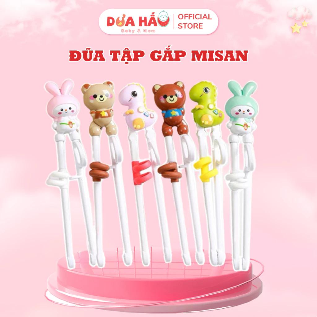Bộ Thìa Dĩa Đũa Tập Ăn Dặm Misan Inox 304 Cho Bé - Kèm Hộp Đựng Tiện Lợi