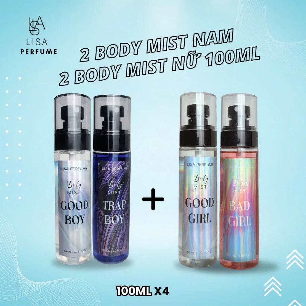 Body mist 100ml nam/nữ thơm lâu 6-8h tỏa hương xa, mùi hương dịu nhẹ. Xịt Thơm Body Cơ Thể phù hợp đi học, đi làm.