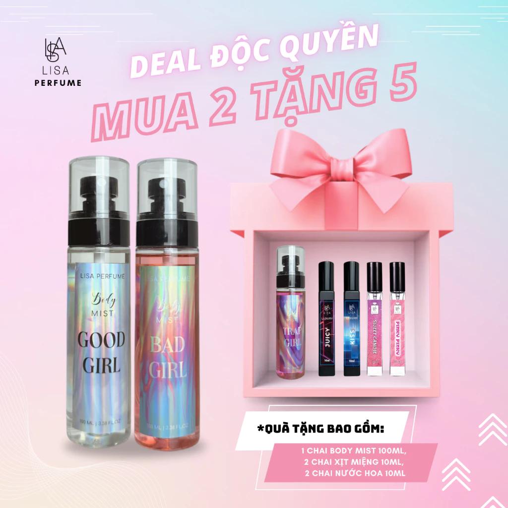 body mist nam,nữ lisapèrfume chính hãng. xịt thơm cơ thể giúp thơm lâu 6-8h, toả hương xa.