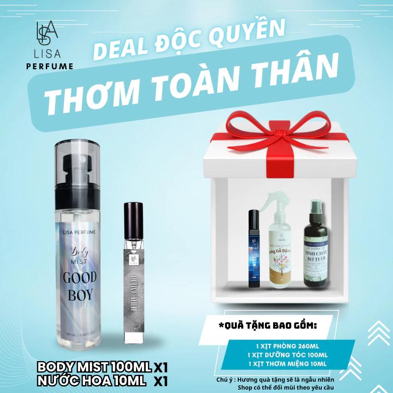 Body mist , Nước hoa Lisaperfume chính hãng mua 2 tặng 3 combo sản phẩm Thơm toàn thân giúp các bạn tự tin khoe cá tính