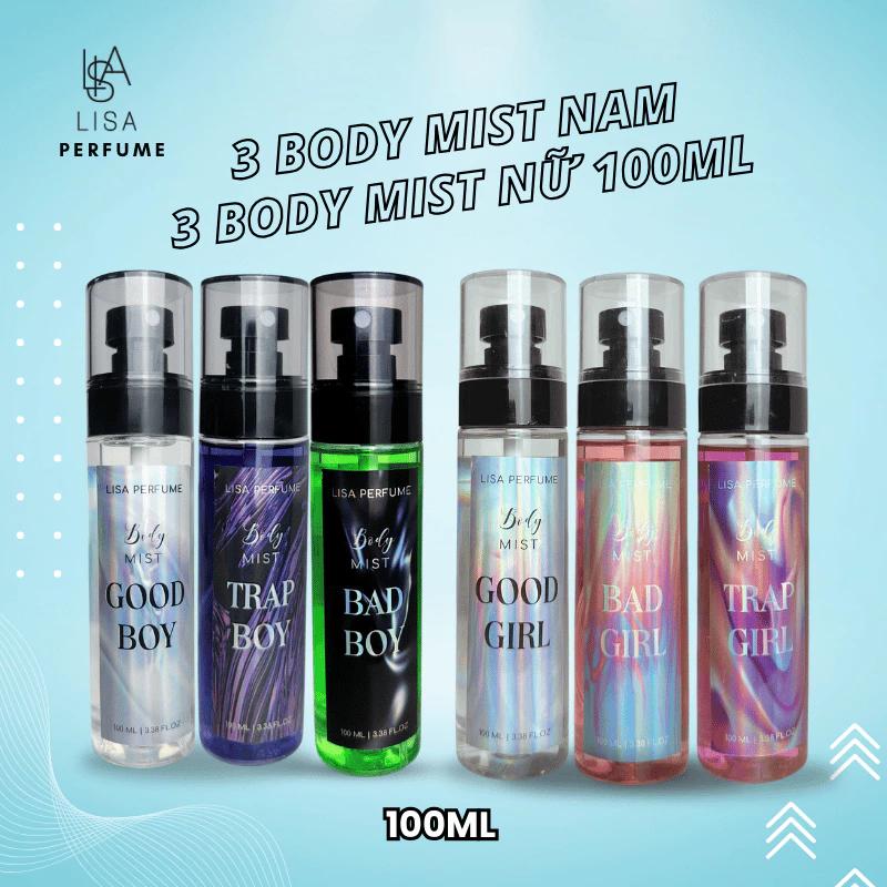 BODYMIST NAMNỮ [100ML- 50ML - 30ML]THƠM LÂU, TỎA HƯƠNG Xịt Thơm Ngăn Mùi Hôi Với HươngThơm NHẸNHÀNG.