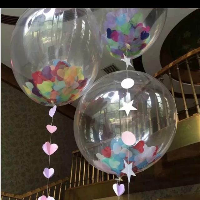 Bong bóng nhựa pe size 36 inch thổi lên 60cm