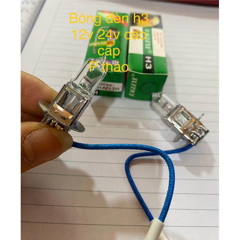 bóng dây chân h3 dùng cho đèn lùi, đèn gầm , đèn trợ sáng 12v hoặc 24v 100w hàng con ó đẹp