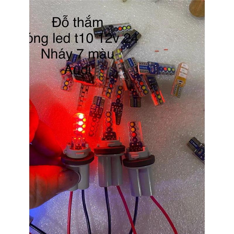 Bóng led , bóng đờ mi t10 chớp nháy audi bọc si licon chống nước cao cấp cho ô tô, xe máy 12v 24v chung điện