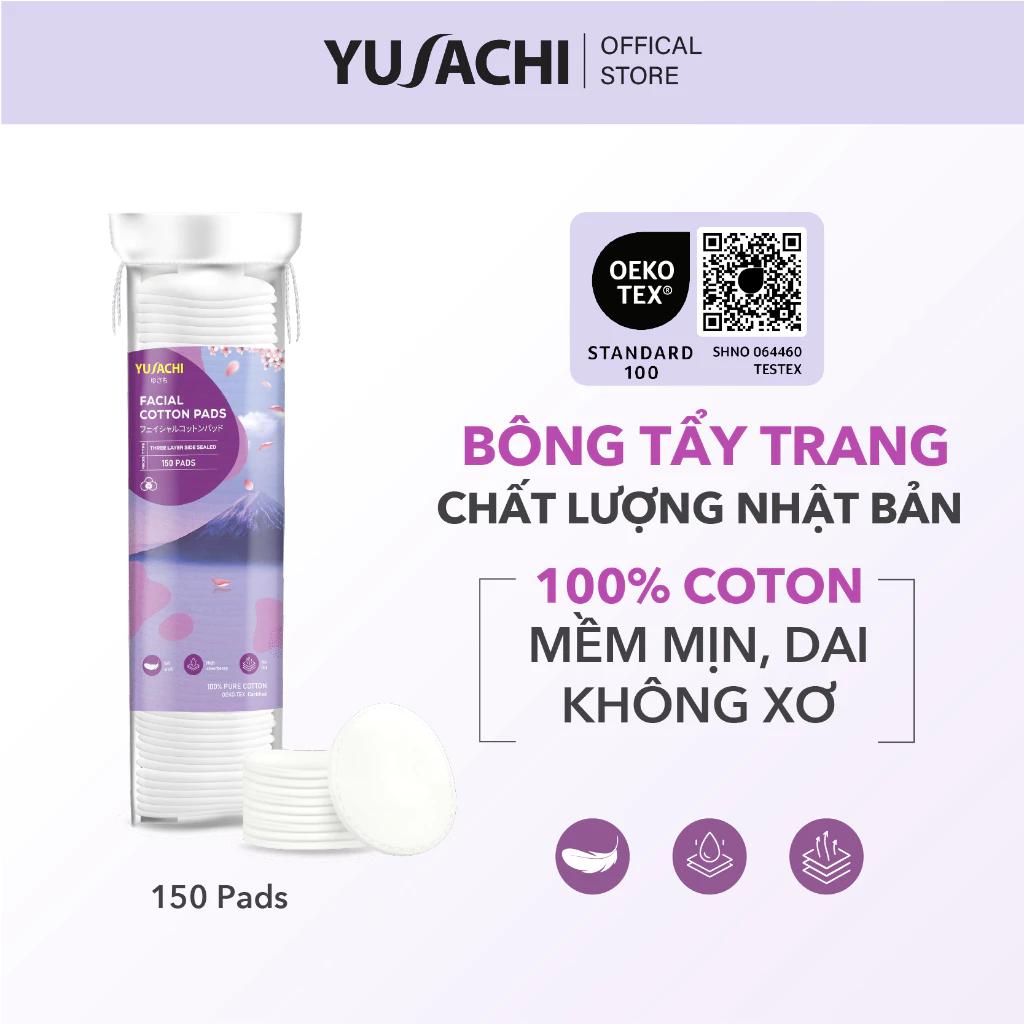 Bông tẩy trang cao cấp Yusachi Suzuran 200 miếng 100% Cotton