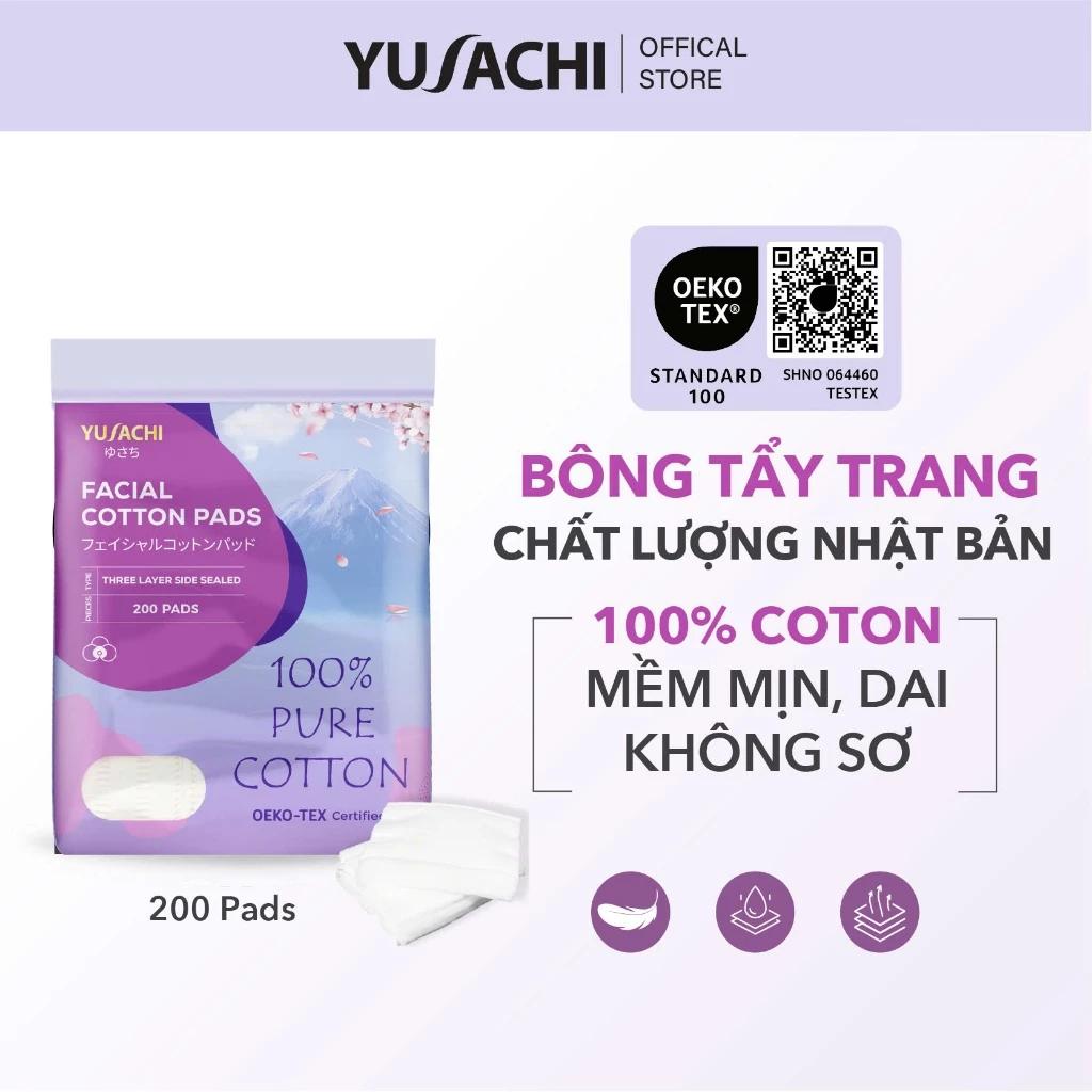 Bông tẩy trang chất lượng Nhật Bản Yusachi 100% cotton chứng nhận Oeko Tex
