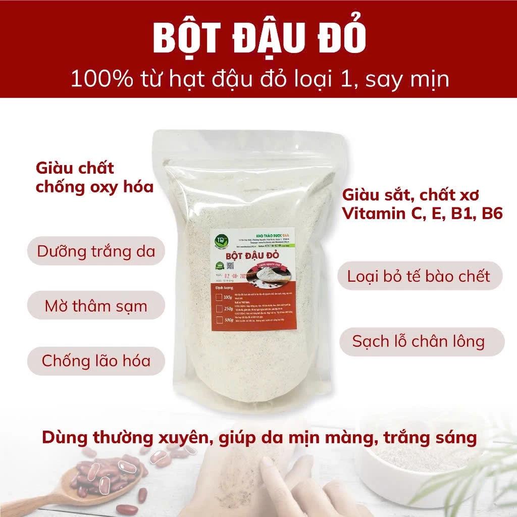 Bột Đậu Đỏ Nguyên Chất [100G] Đắp Mặt Nạ Trắng Da Tẩy Tế Bào Dưỡng Ẩm Mờ Thâm Sạm