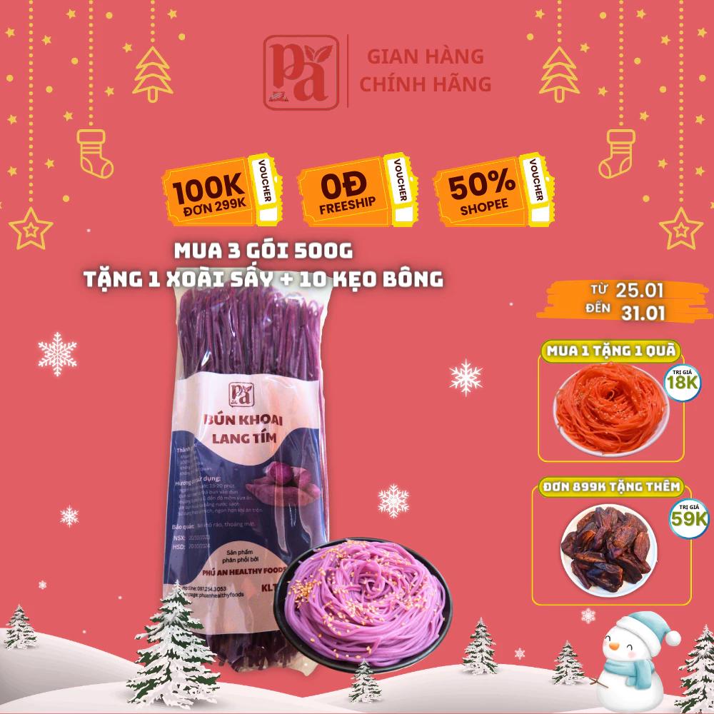 Bún khoai lang Phú An 500g dành cho người ăn kiêng, keto, das, eatclean, giảm cân, giữ dáng
