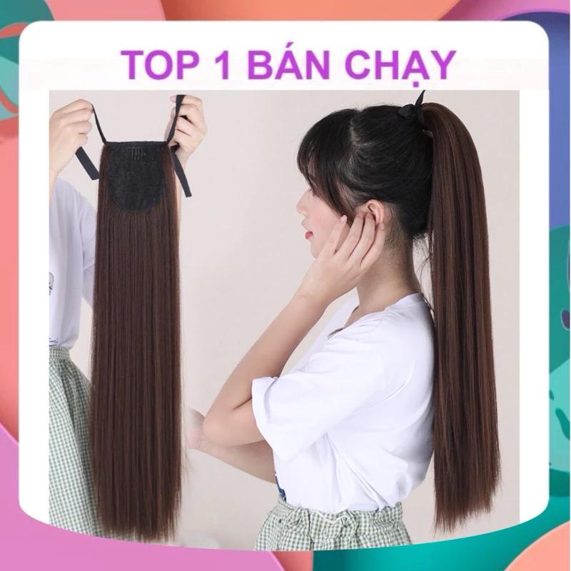 BUỘC TÓC GIẢ THẲNG 4 MÀU DÀI 45,55,65,70CM CÓ SẴN