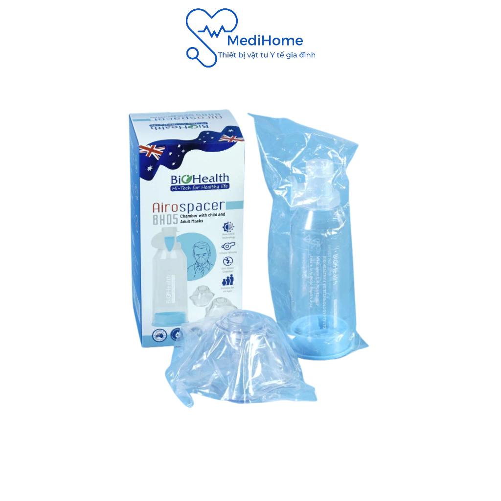 Buồng đệm khí dung BioHealth BH05 van 2 chiều thể tích 220ml xông mũi họng dành cho người lớn và trẻ em - MediHome