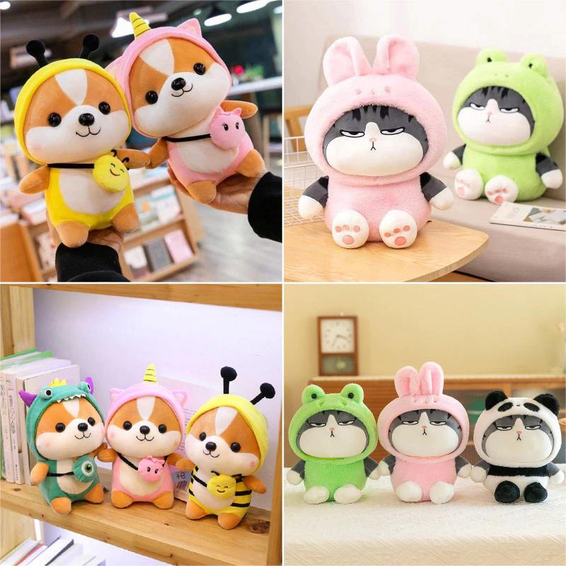 Búp bê bông mèo vui nhộn Happy Puppy Nhồi bông Kidstoy Trẻ em Quà tặng sinh nhật Cung cấp