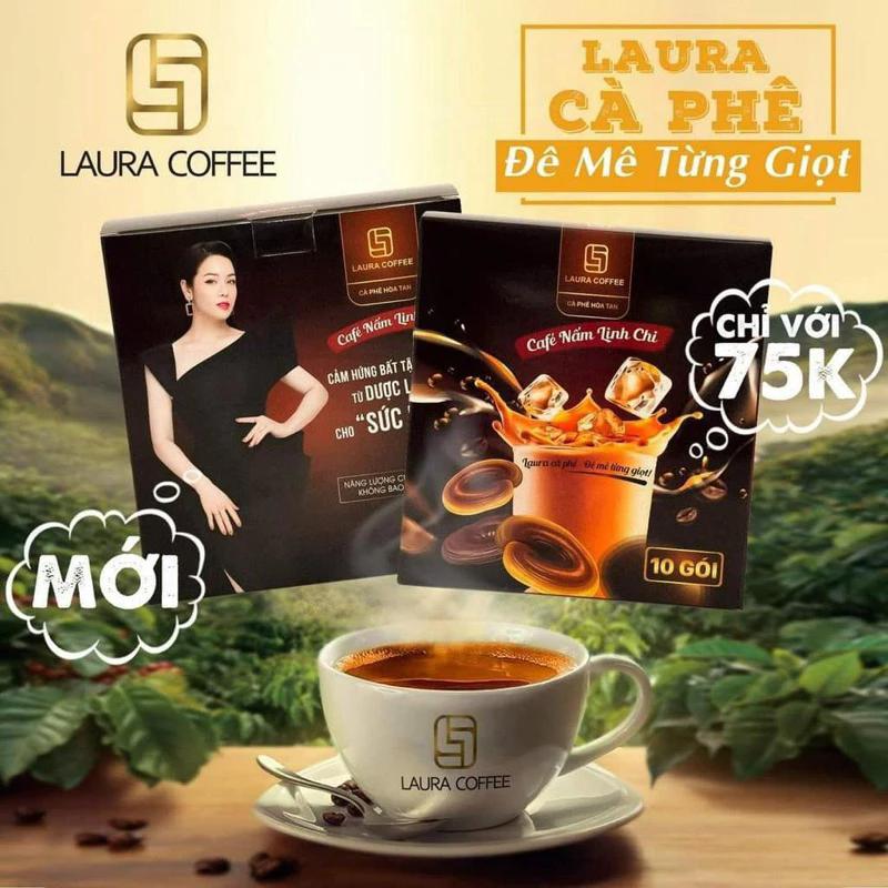 Cà phê đông trùng hạ thảo LAURA COFFEE, Cà phê hòa tan Nhật Kim Anh, hộp 10 gói x 18 gram