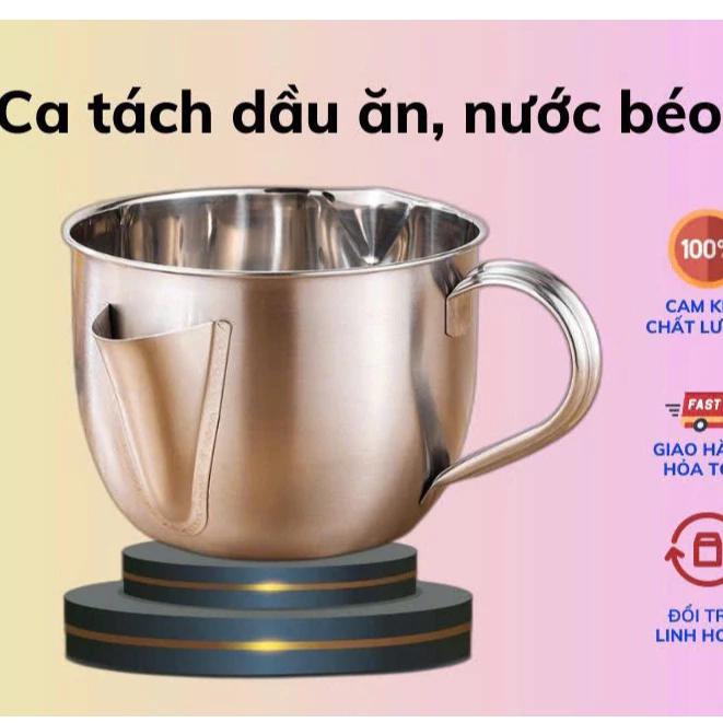 Ca Tách Dầu Ăn Nước Béo Xinbaili 950ml - Nồi Phân Loại Dầu Và Canh Đa Năng Bằng Thép Không Gỉ - Ca Lọc Dầu Ăn