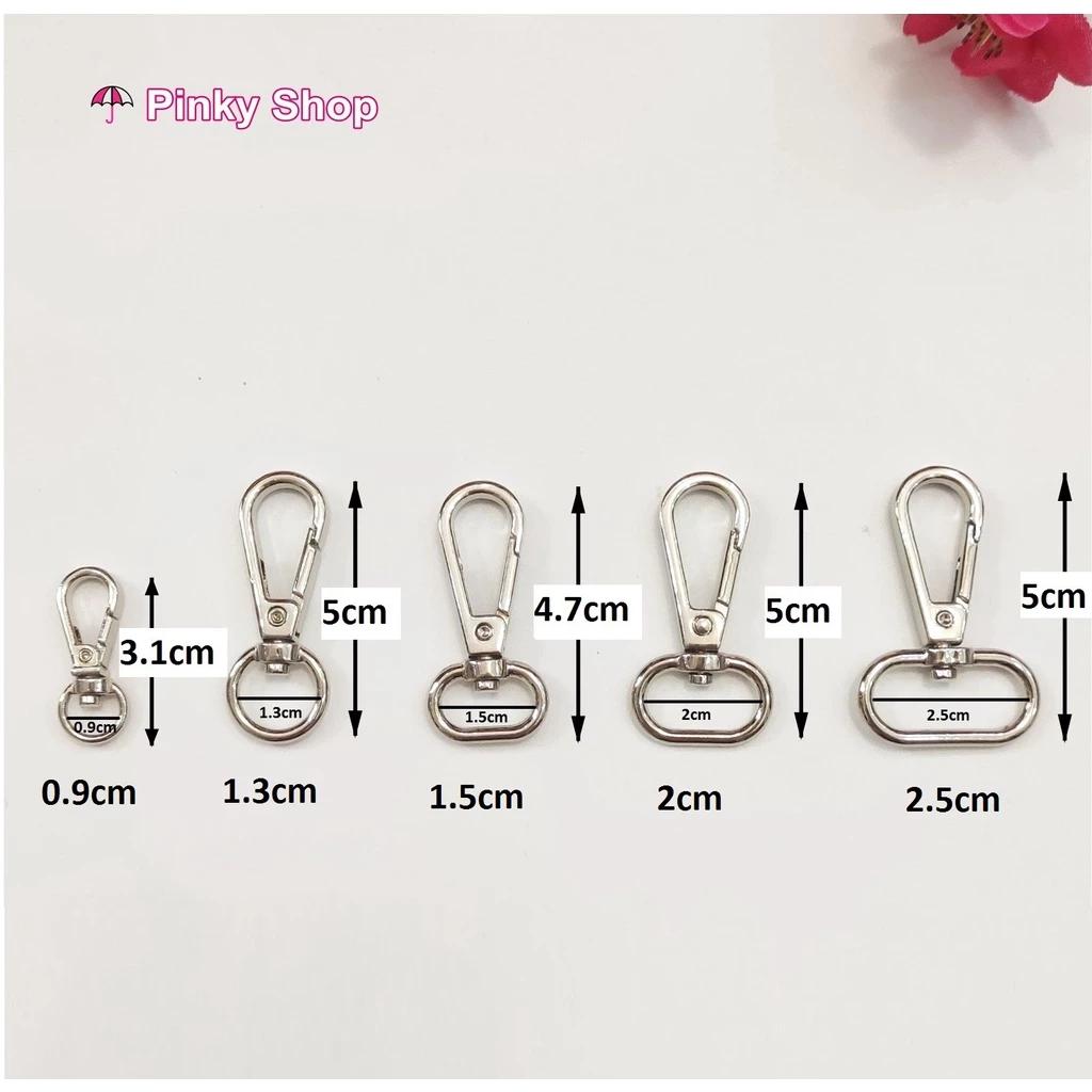 Càng cua túi xách, móc chó màu bạc loại cao cấp không gỉ sét, phụ kiến túi xách balo Pinky Shop mã MCCCB1