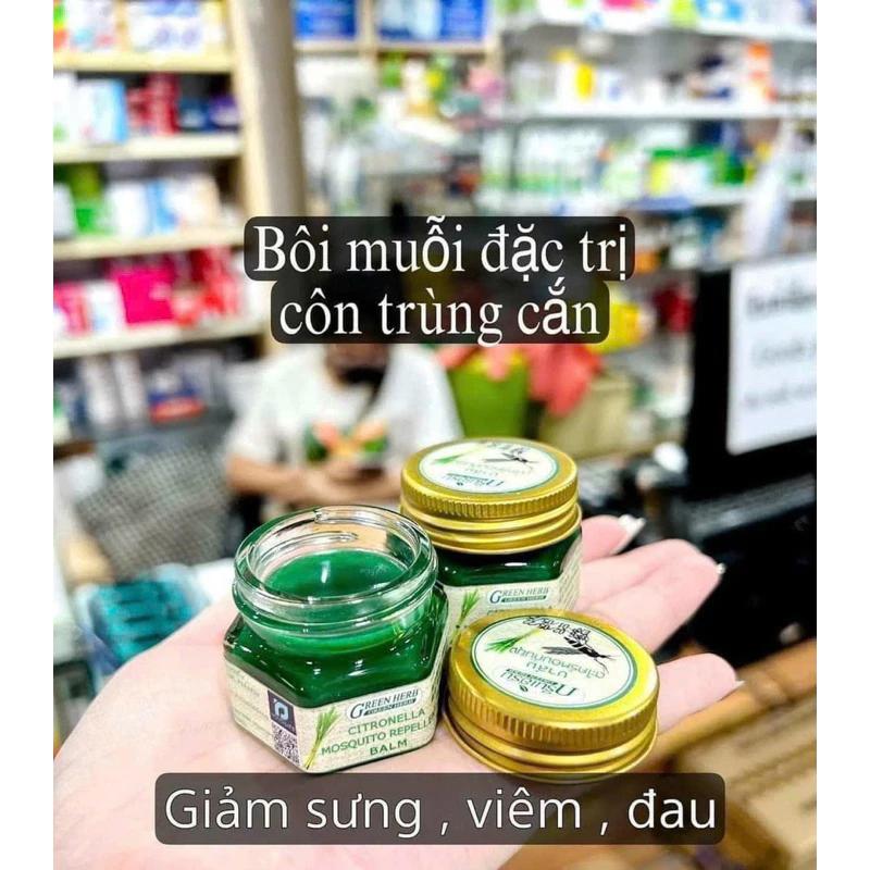 Cao Thoa Muỗi Đốt Green Herb Balm hoàn toàn chiết xuất từ thảo dược thiên nhiên dùng được cho cả người lớn và trẻ