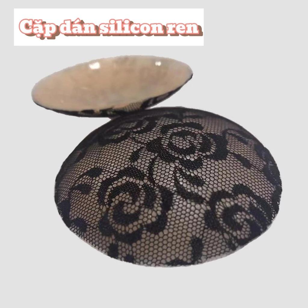 Cặp dán ngực tàng hình cao cấp, dán ngực silicon hình cánh hoa ren sử dụng nhiều lần