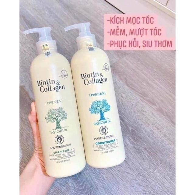 Cặp Dầu Gội Xả Biotin ngăn rụng tóc kích thích tóc mọc nhanh dài và dày mượt óng ả