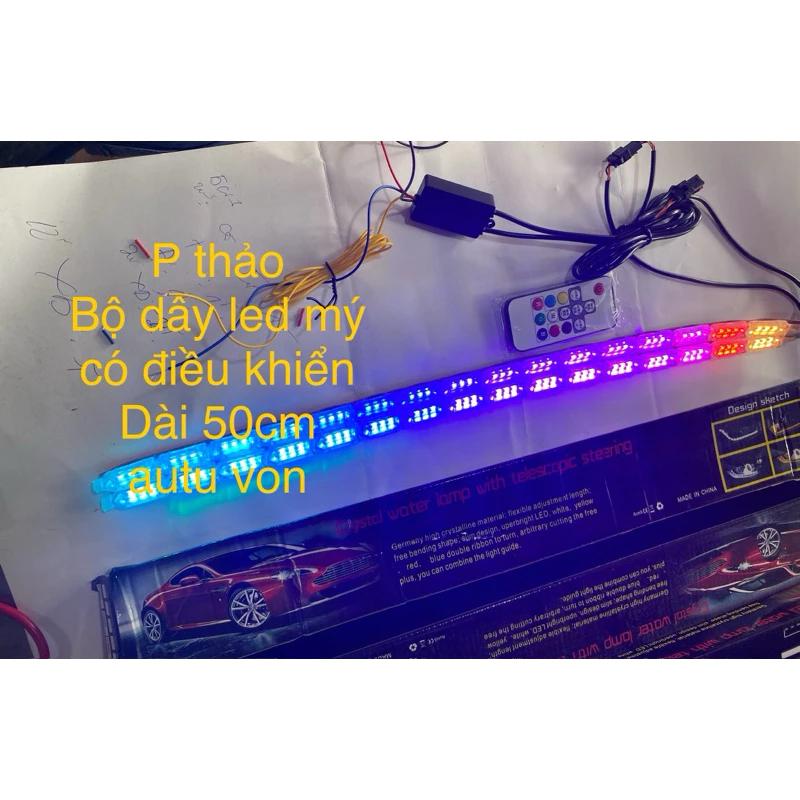 cặp dây led mý hạt chung 12v24v chung điện có điều khiển hàng cao cấp dài 50cm cao cấp gắn xe hơi, xe tải tùy ý