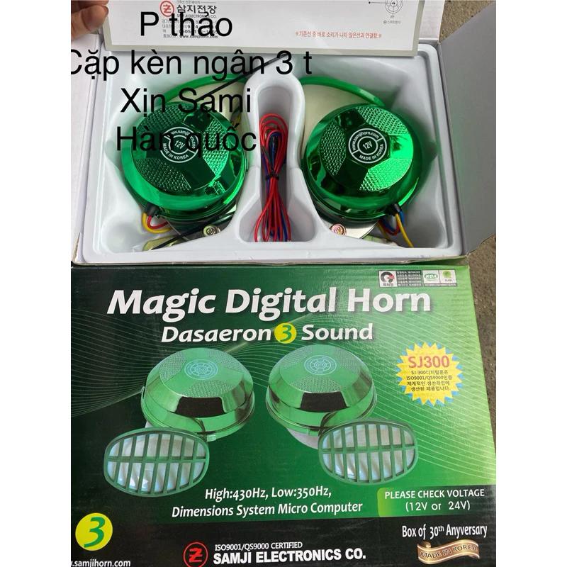 cặp kèn ngân , còi ngân to 3 tiếng sam ji xịn Hàn Quốc 12v 24v cho xe tải, xe hơi, xe khách. âm thanh trầm ấm vang xa