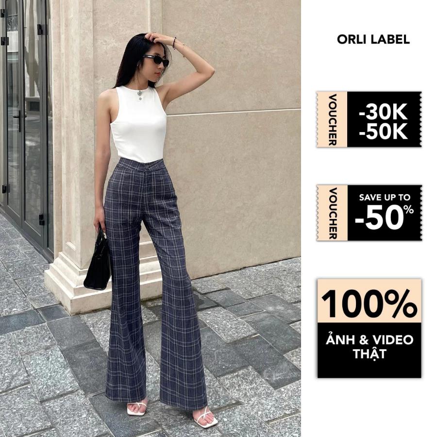 Caro High Rise Pant - Quần loe caro - ORLI LABEL