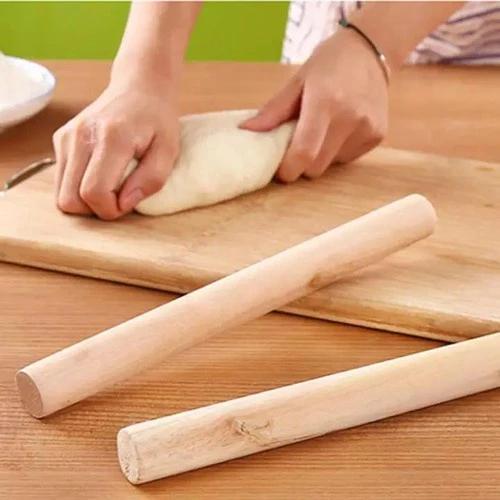 Cây cán, lăn bột làm bánh bằng gỗ 24cm đa năng