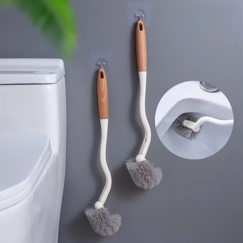 Cây cọ rửa bồn cầu, nhà vệ sinh cán gỗ 418 cao cấp - cọ rửa toilet đầu cước đa năng