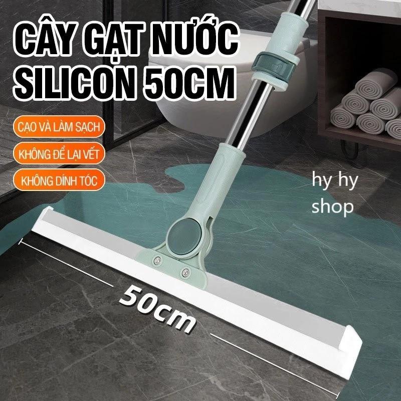 Cây gạt bụi, gạt nước sàn nhà có lưỡi silicon gạt nước siêu sạch, cán thép chống gỉ tăng giảm chiều dài từ 65-120cm