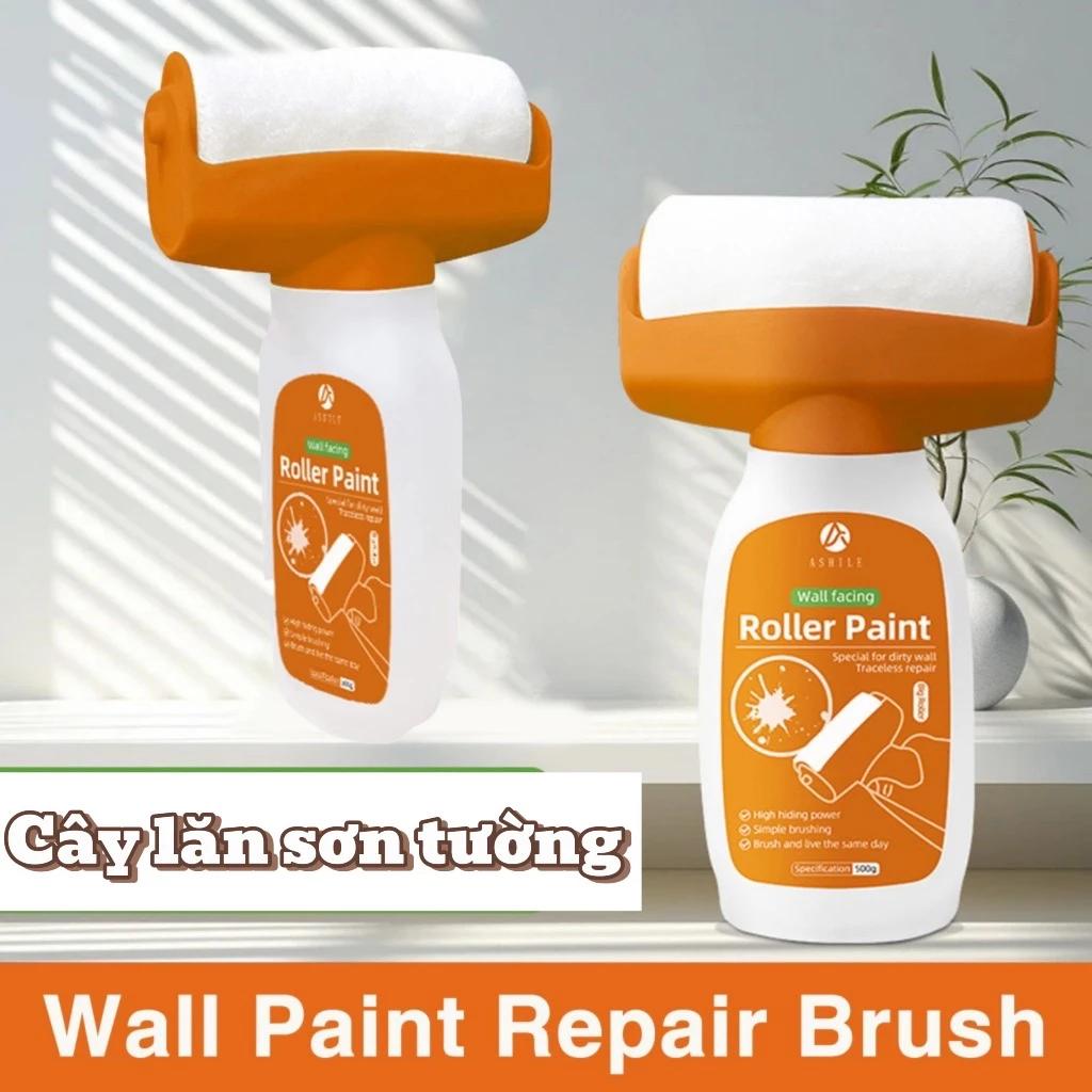 Cây lăn sơn tường + lọ sơn 500gram cấp làm sạch tường bị vẽ bẩn, ố vàng, nấm mốc