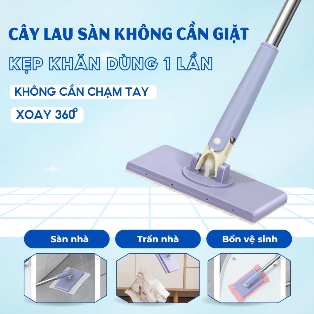 Cây lau kẹp khăn đa năng 16CM sử dụng khăn dùng 1 lần, thay thế dễ dàng