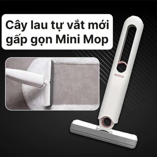 Cây Lau Tự Vắt GẤP GỌN MINI, cây lau Kính Mini Có Thể Thu Gọn Tiện Dụng Cho Nhà Bếp Phòng Tắm