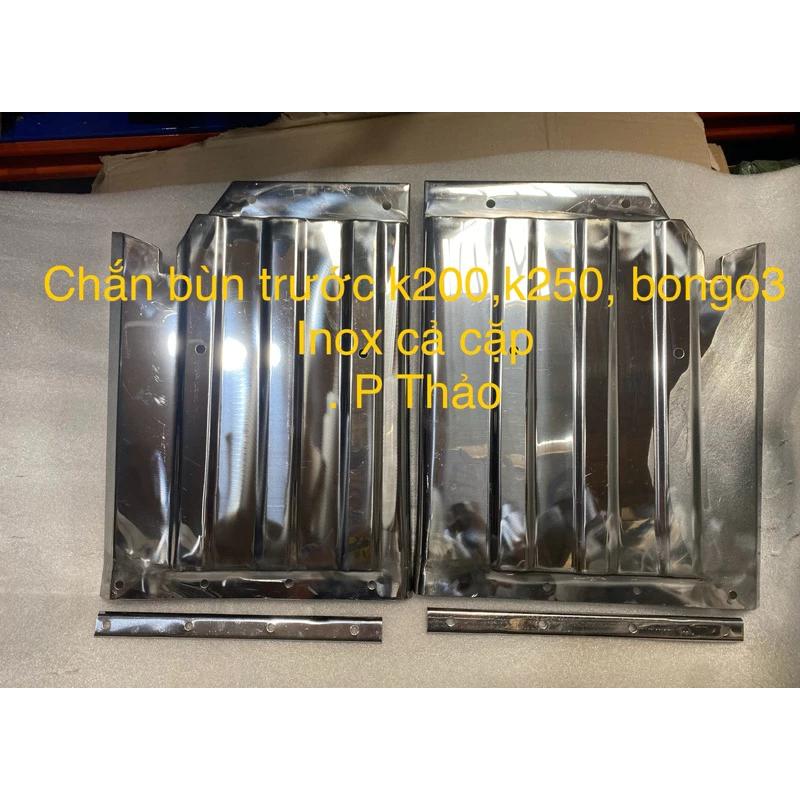 chắn bùn inox bánh trước kia k200 , k250, bon go 3 cả đôi kèm nẹp, inox 201 dầy