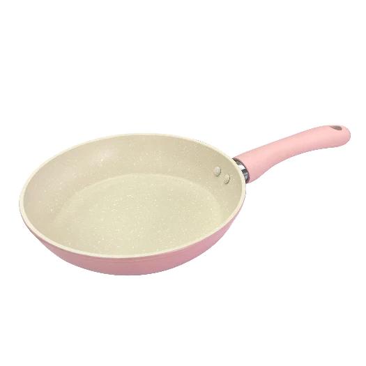 Chảo chống dính cao cấp 16cm Fringpan, vân đá hoa cương, cán cao su bền chắc, dùng mọi loại bếp - 16CM HỒNG
